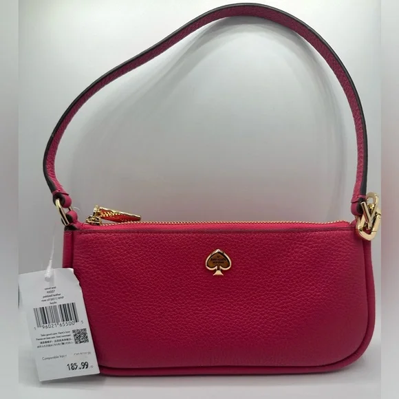 kate spade Hot Pink Leather Shoulder Bag with Gold Hardware - Picture 6 of 8